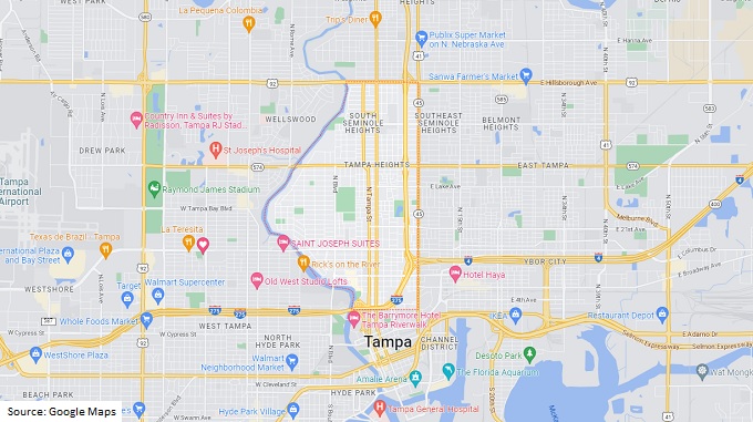 Tampa-Heights-map Map of Tampa Heights